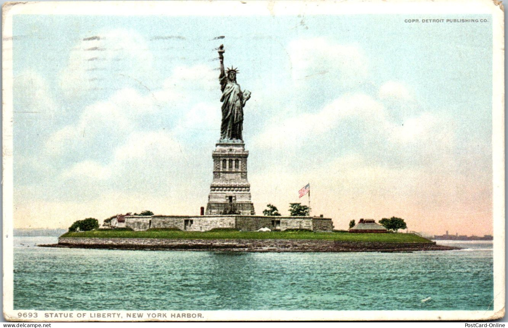 46541 - USA - New York , Harbor , Statue Of Liberty , Freiheitsstatue - Gelaufen 1911 - Freiheitsstatue