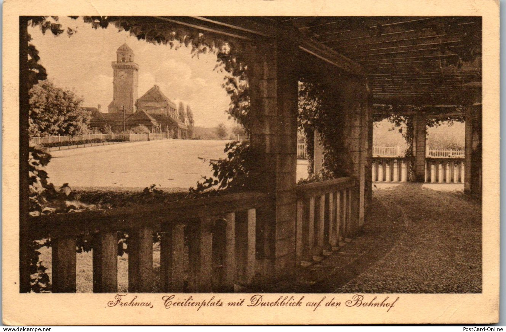 46390 - Deutschland - Berlin , Frohnau , Cecilienplatz Mit Durchblick Auf Den Bahnhof - Gelaufen 1925 - Reinickendorf