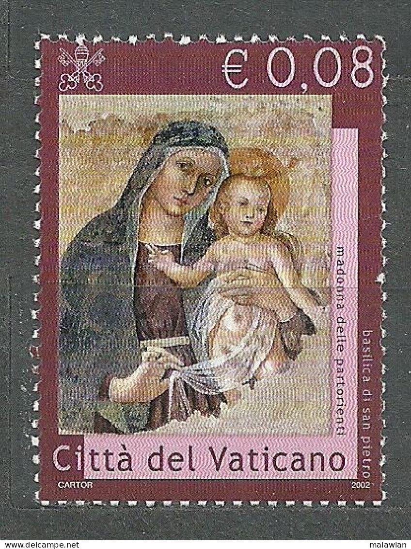 Vatican, 2002 (#1393a), Virgin Mary Childbearing, Fresco In St. Peter's Basilica, Jungfrau Maria Gebärenden, Fresko - 1v - Gemälde