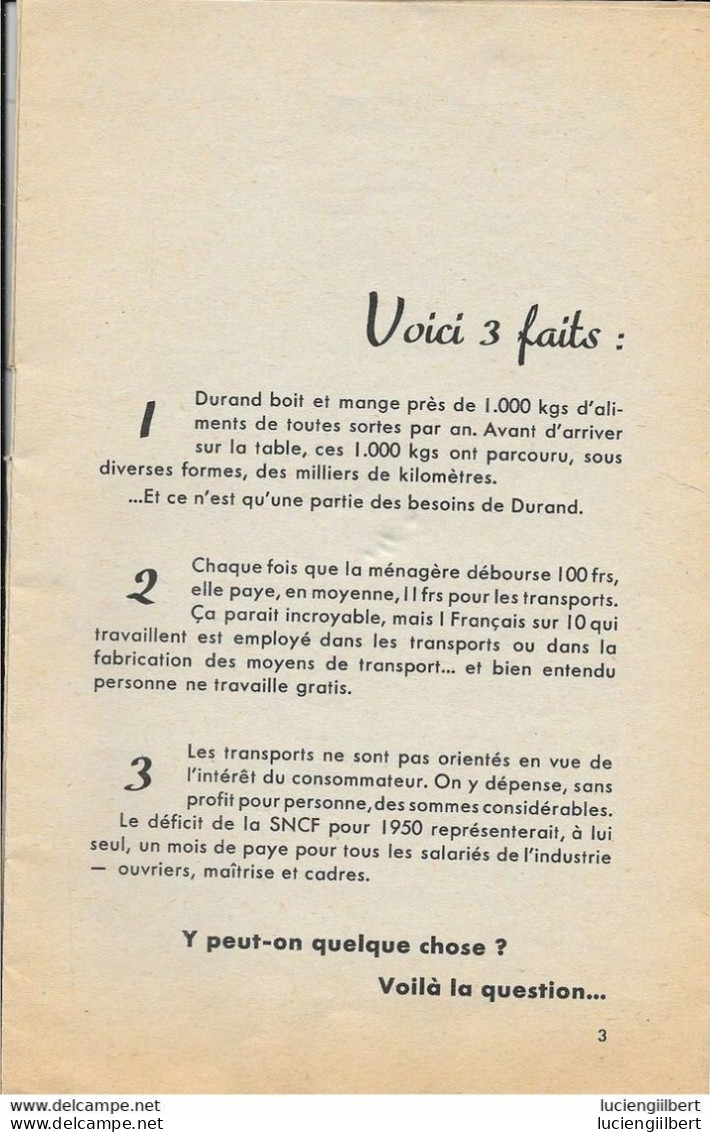 VOICI LES FAITS : LES TRANSPORTS LE CHEMIN DE FER - N° 3   1950  -  15 PAGES - 13,5 X 22cm - Chemin De Fer & Tramway