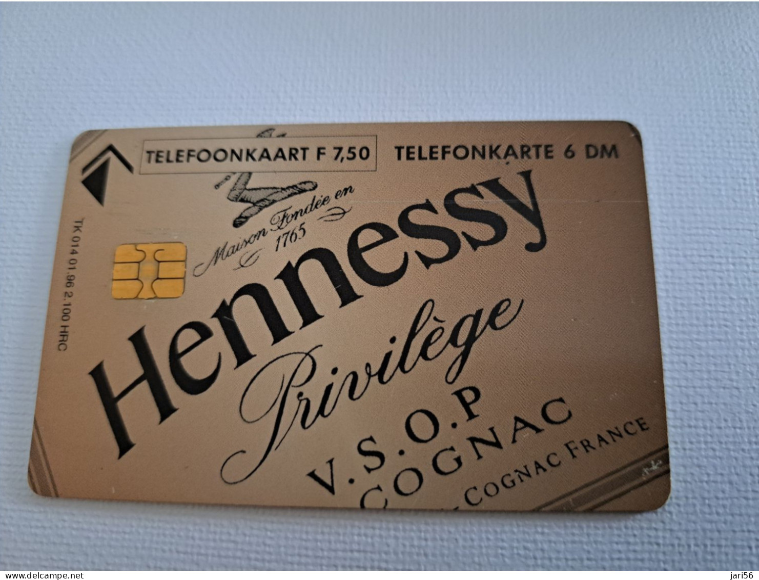 NETHERLANDS   FL 7,50 - CHIP CARD / TK 014/ HENNESSY  COGNAC/  NED/DU  / PRIVATE  Nice Used  ** 15749** - [3] Sim Cards, Prepaid & Refills