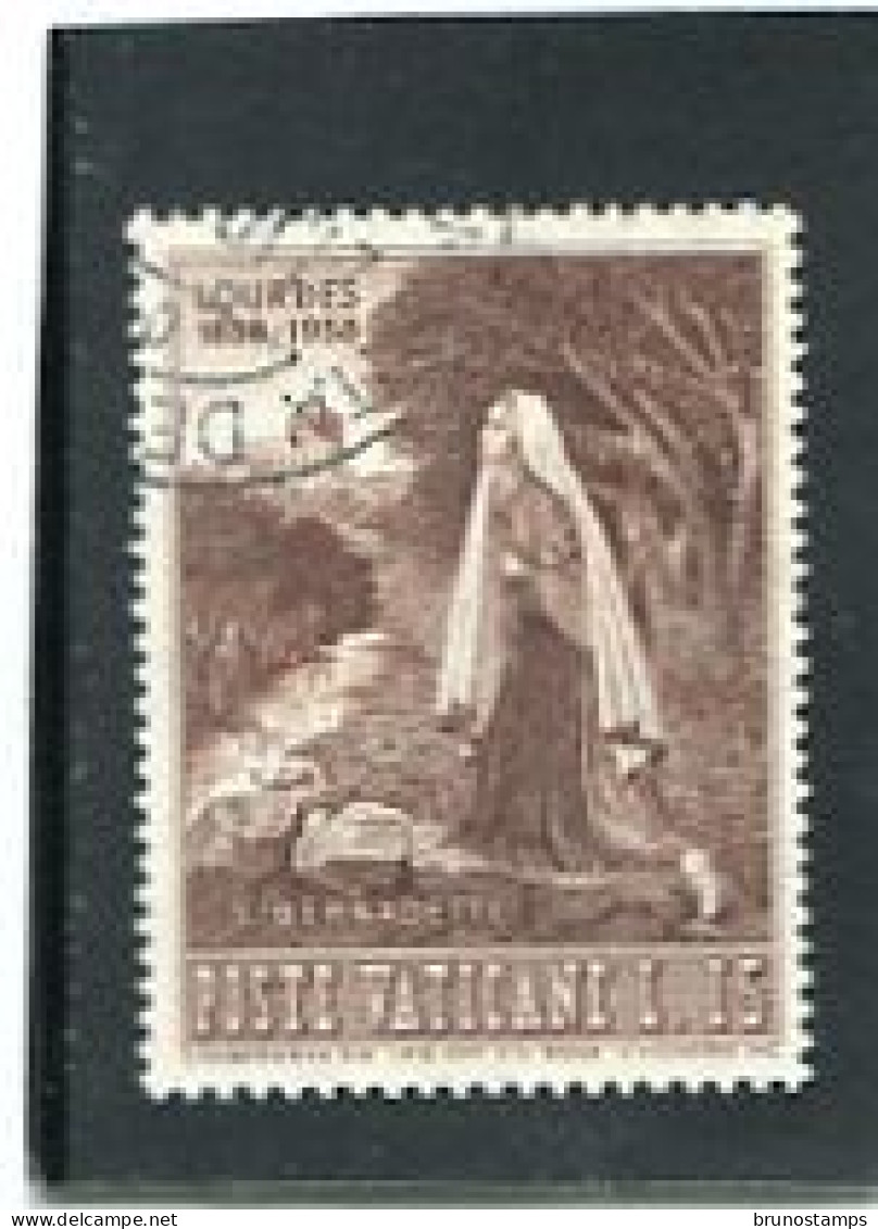 VATICAN CITY/VATICANO - 1958  15 Lire  LOURDES  FINE USED - Used Stamps