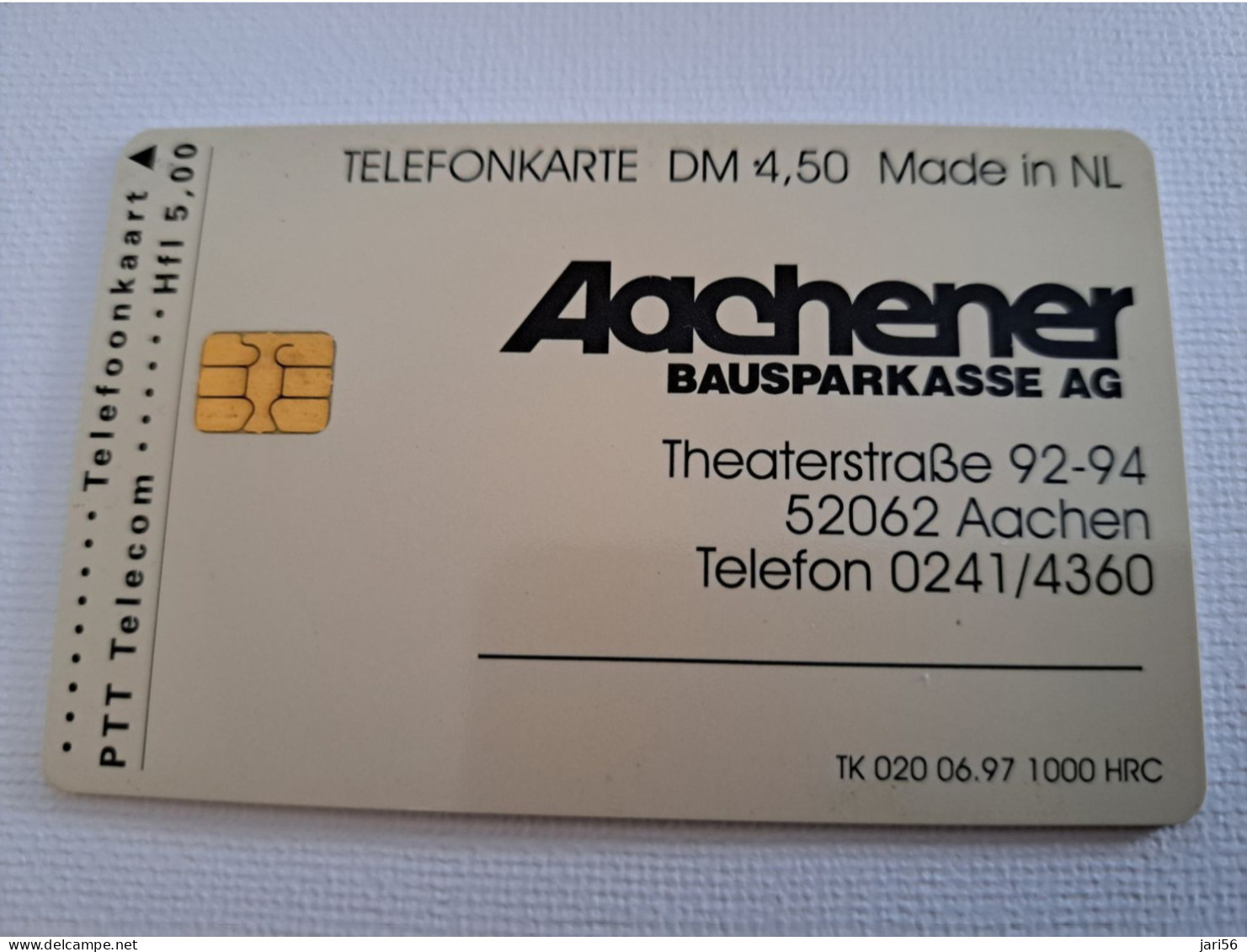 NETHERLANDS   FL 5,00 - CHIP CARD / TK  020/AACHENER BANK  /  NED/DU  / PRIVATE  Nice Used  ** 15752** - Schede GSM, Prepagate E Ricariche