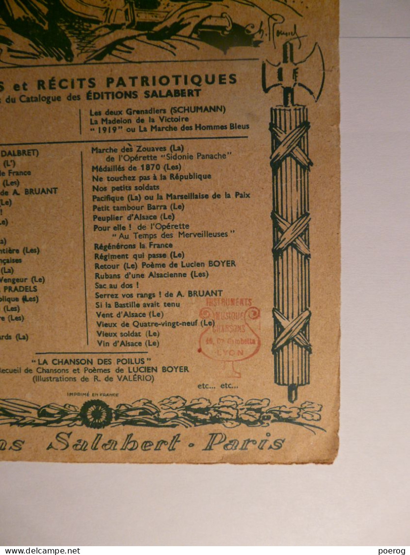 LA MARSEILLAISE - PARTITIONS & PAROLES - 1938 - EDITIONS SALABERT - ROUGET DE LISLE - HYMNE NATIONAL - Partitions Musicales Anciennes