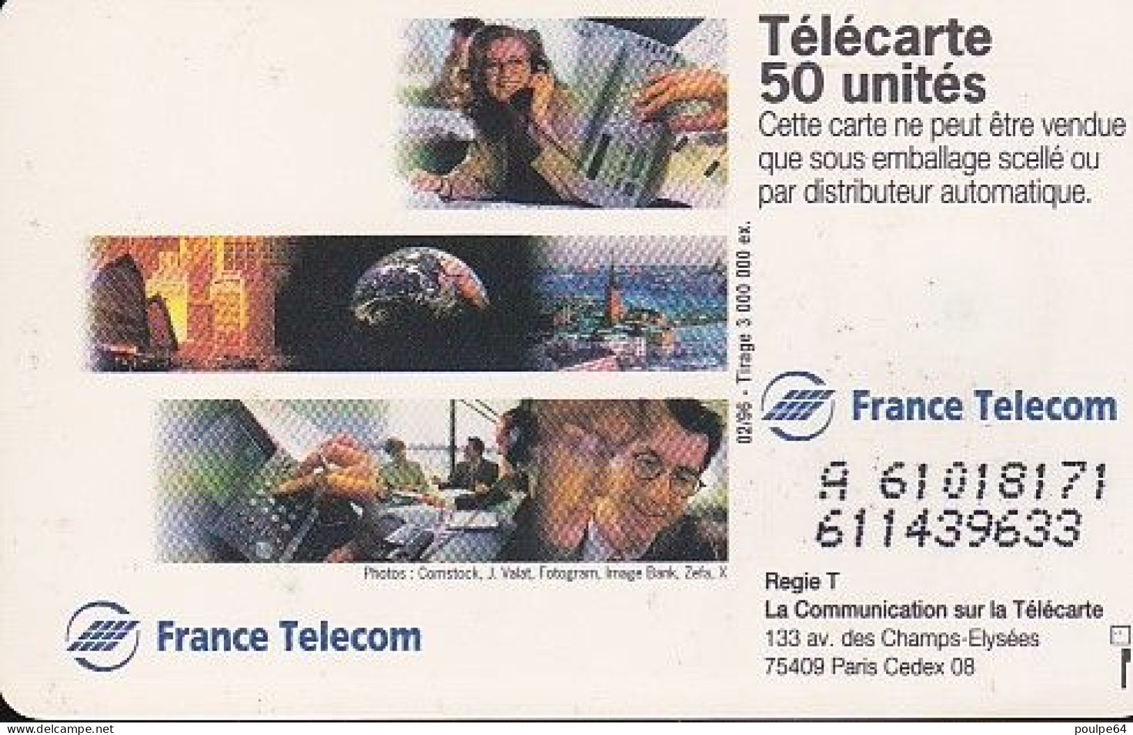 F619 - 02/1996 - FRANCE TÉLÉCOM " Plus Proche " 50 SO3 - (verso : N° Deux Lignes - 2ème Ligne Vers La Gauche Sous Le A) - 1996