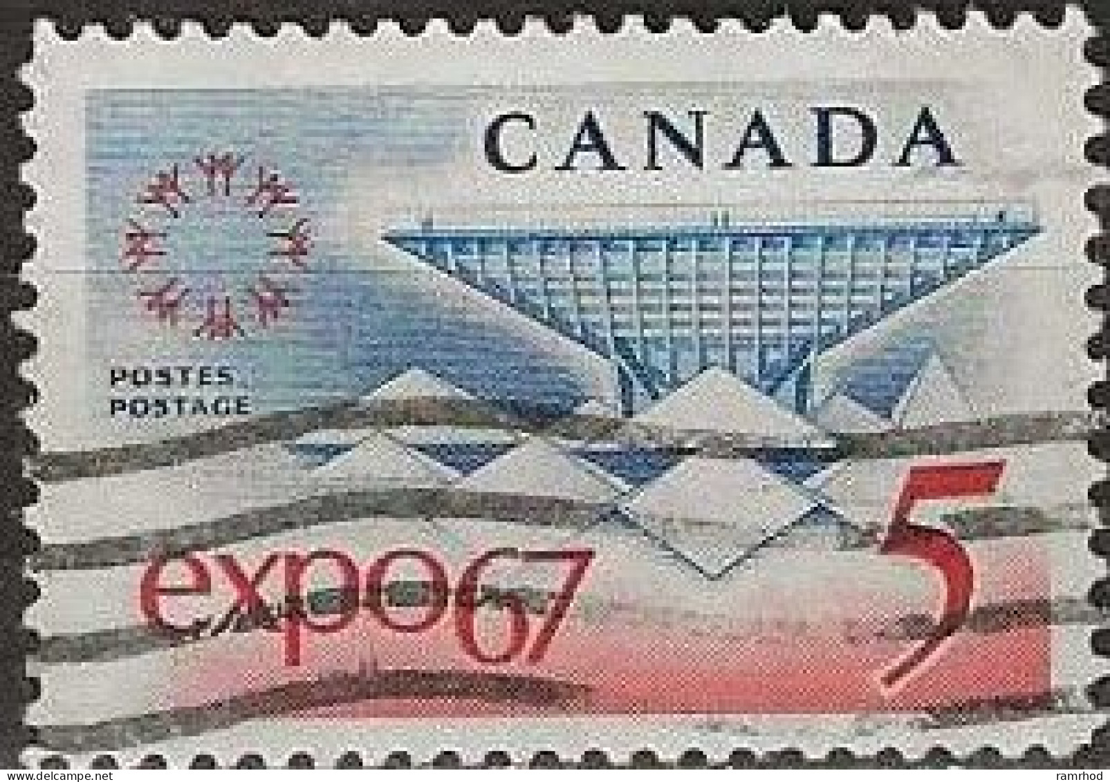 CANADA 1967 World Fair. Montreal - 5c. - Canadian Pavillion FU - Gebruikt