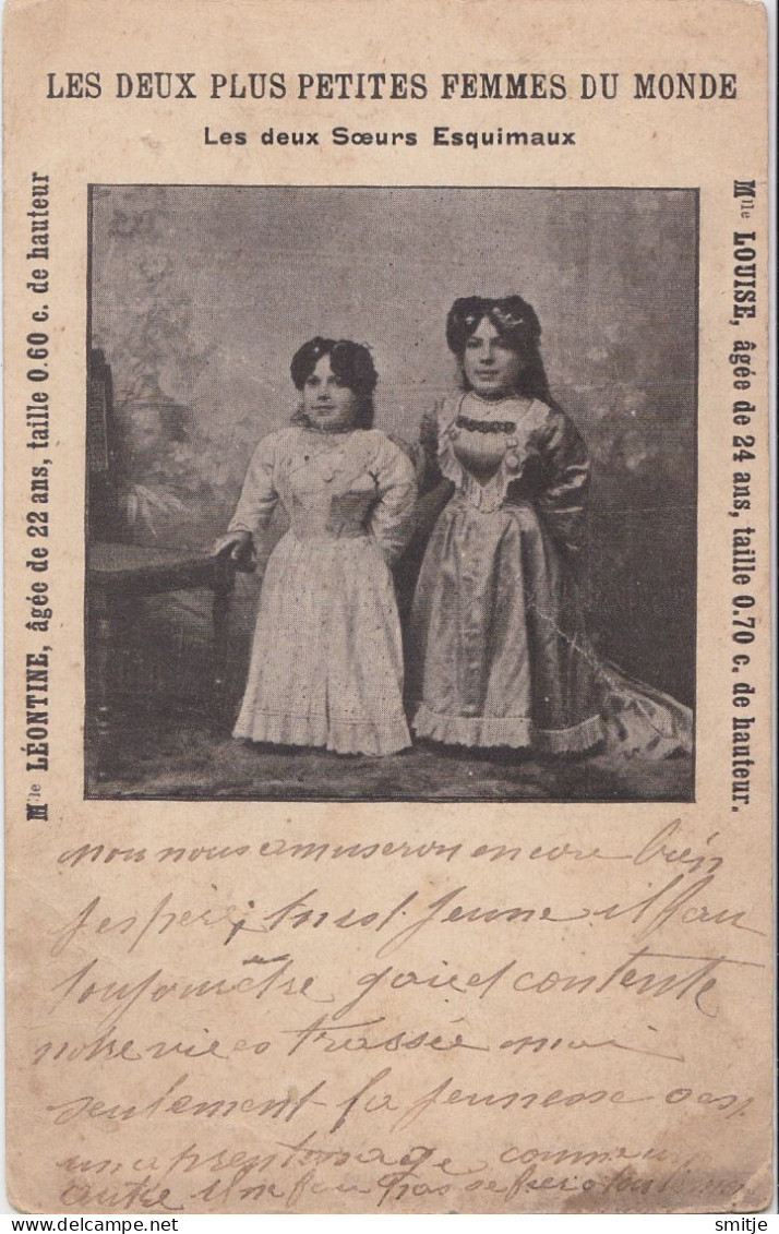 Amiens - Les Deux Soeurs Esquimaux (nain, Curiosité, Louise Et Léontine, Ca. 1905 - Circus Kermesse Fair Lillieputienne - Cirque