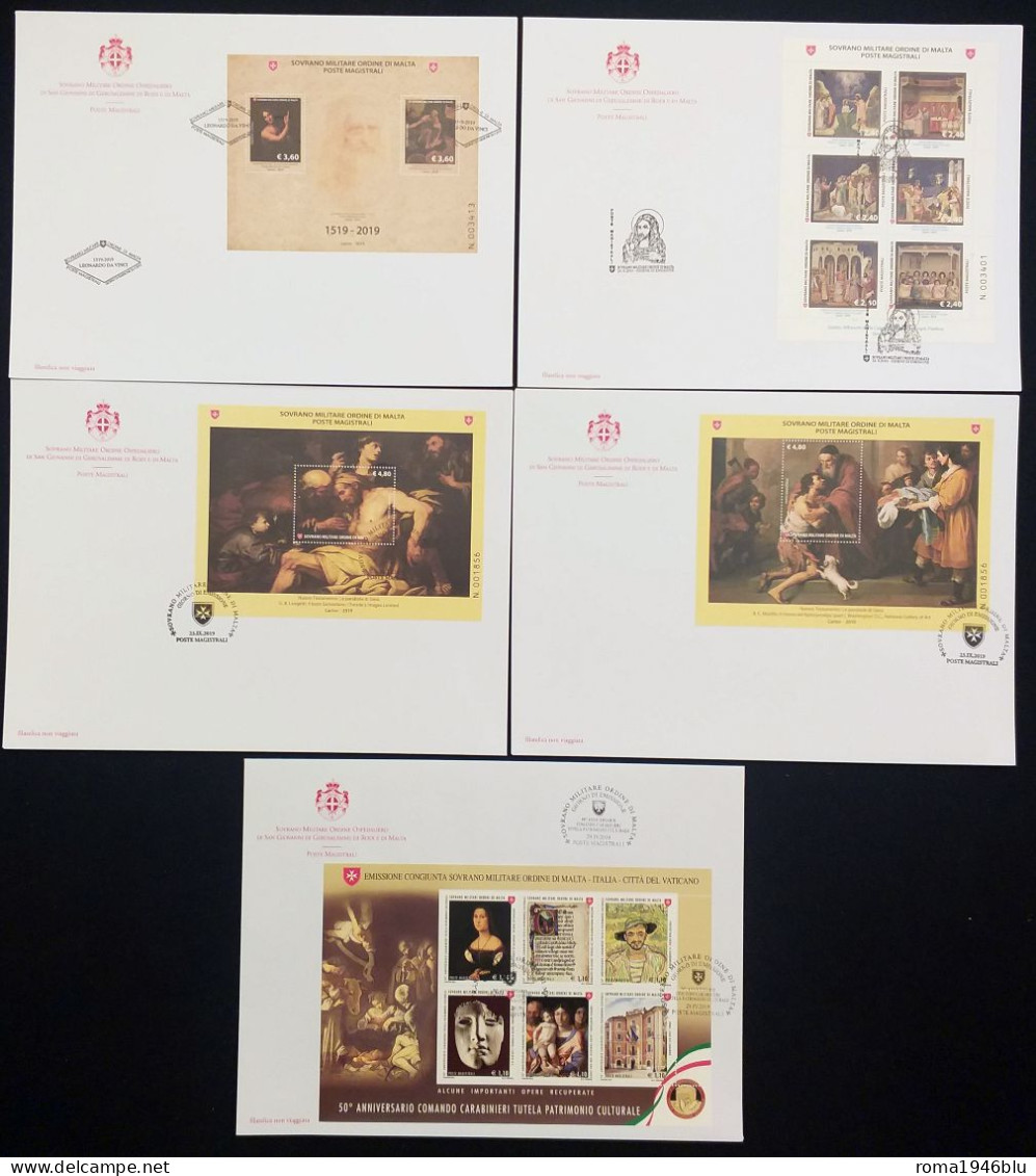 SMOM 2019 FDC Annata Completa  / Complete Year Set O/Used VF - Malta (Orde Van)