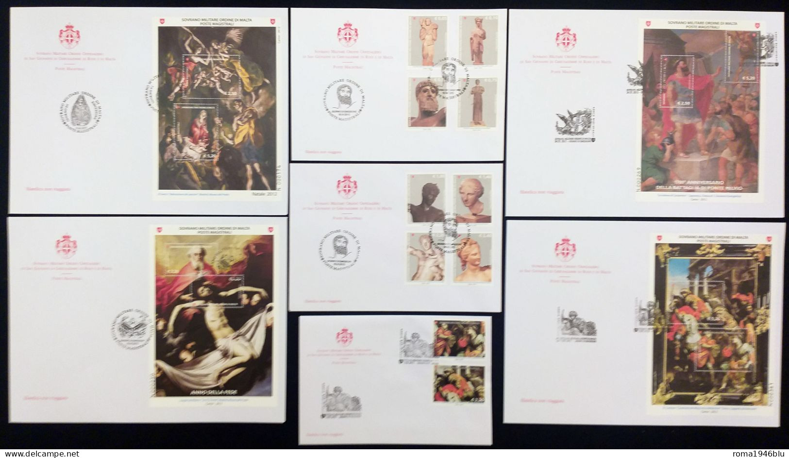 SMOM 2012 FDC Annata Completa  / Complete Year Set O/Used VF - Malta (Orden Von)