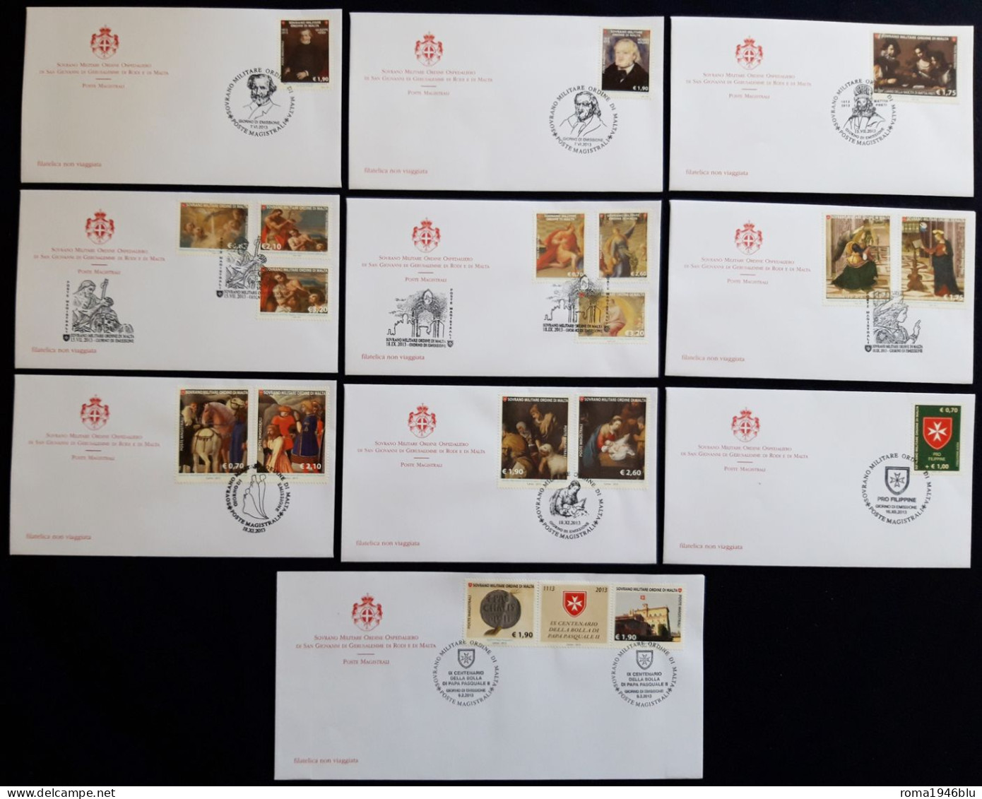 SMOM 2013 FDC Annata Completa  / Complete Year Set O/Used VF - Sovrano Militare Ordine Di Malta