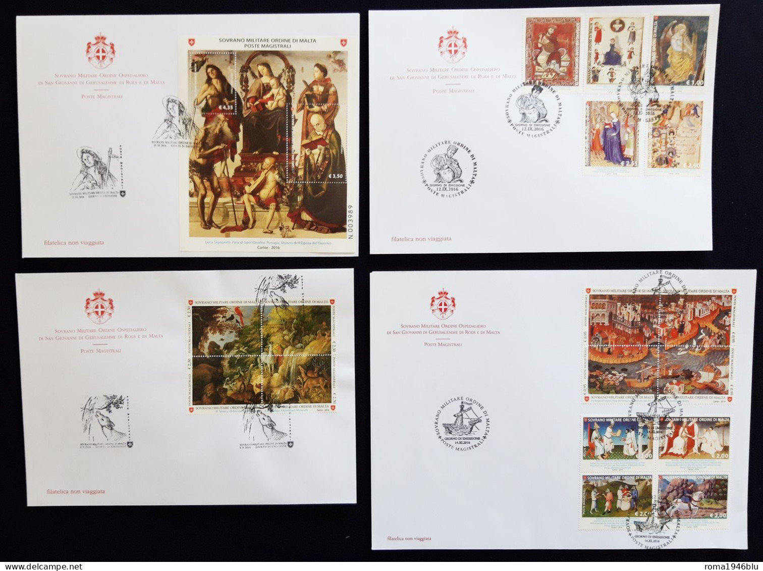 SMOM 2016 FDC Annata Completa  / Complete Year Set O/Used VF - Sovrano Militare Ordine Di Malta