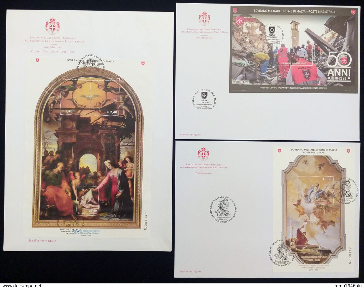 SMOM 2020 FDC Annata Completa  / Complete Year Set O/Used VF - Sovrano Militare Ordine Di Malta