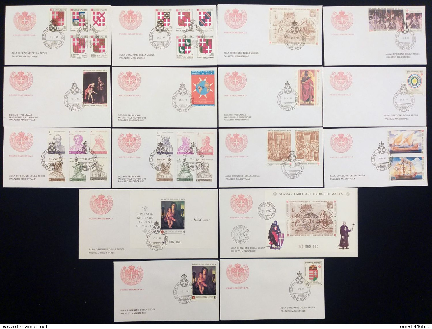 SMOM 1990 FDC Annata Completa  / Complete Year Set O/Used VF - Malta (Orden Von)