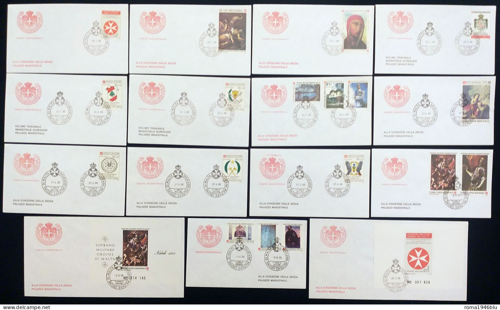 SMOM 1988 FDC Annata Completa  / Complete Year Set O/Used VF - Malta (la Orden De)