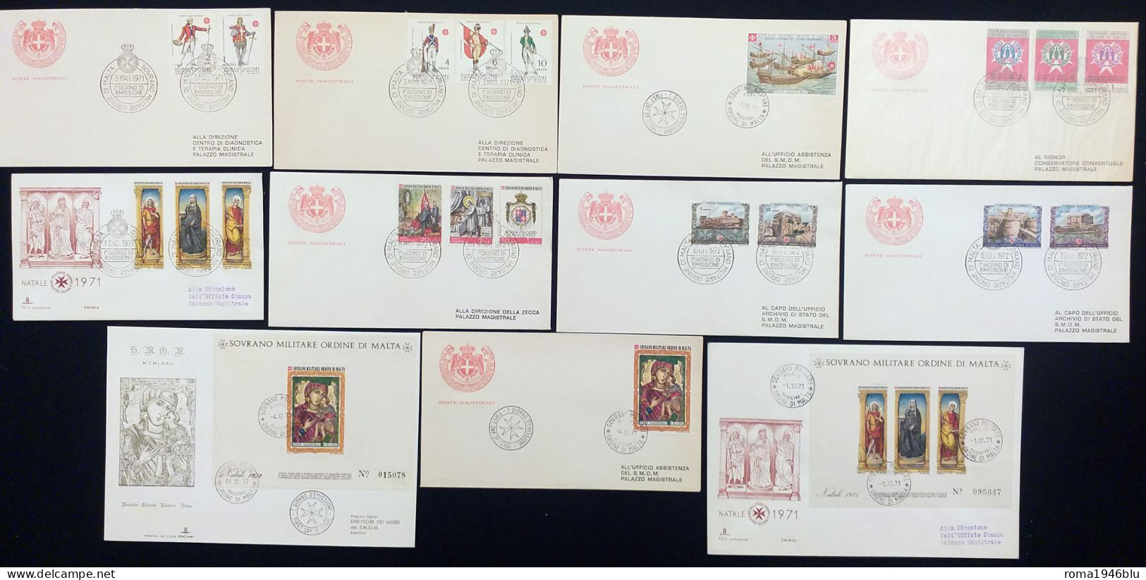 SMOM 1966/85 FDC Collezione Completa  / Complete Collection O/Used VF - Sovrano Militare Ordine Di Malta