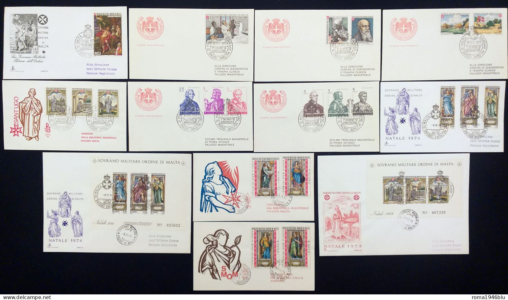 SMOM 1966/85 FDC Collezione Completa  / Complete Collection O/Used VF - Sovrano Militare Ordine Di Malta