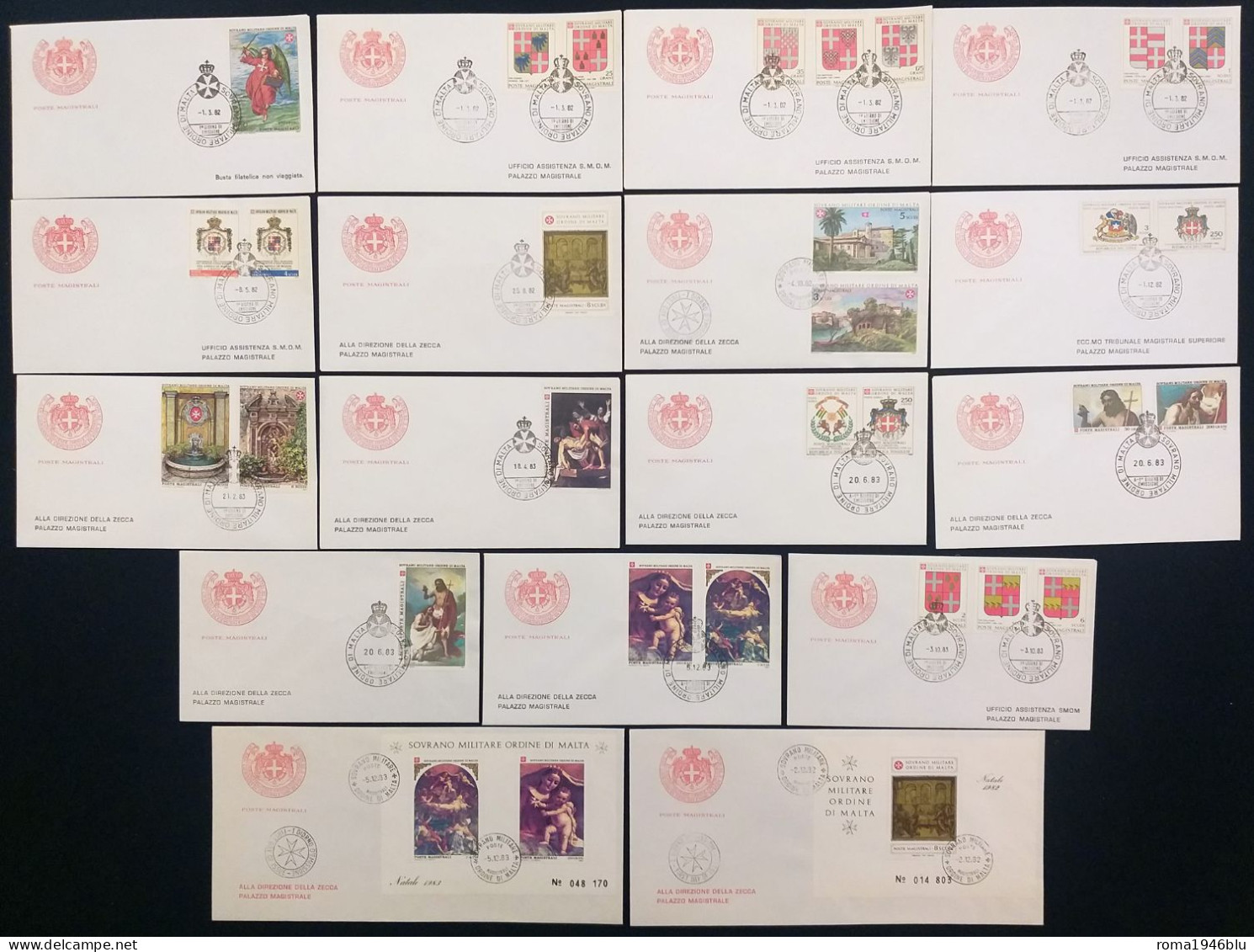 SMOM 1966/85 FDC Collezione completa  / Complete collection O/Used VF