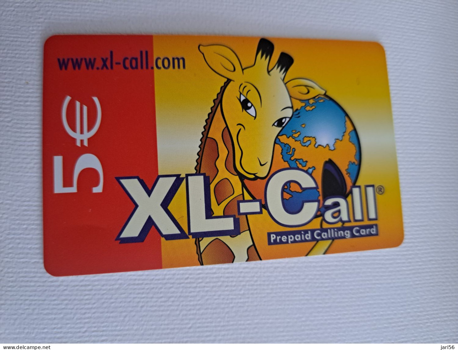 NETHERLANDS / PREPAID /€ 5,-,- / XL CALL/ GIRAFFE/ WITH GLOBE      /    - USED CARD  ** 15767** - Publiques