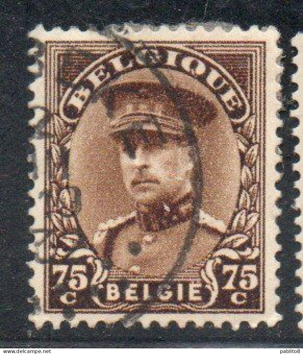 BELGIQUE BELGIE BELGIO BELGIUM 1932 KING ROI RE ALBERT 75c USED USATO OBLITERE' - 1929-1941 Big Montenez