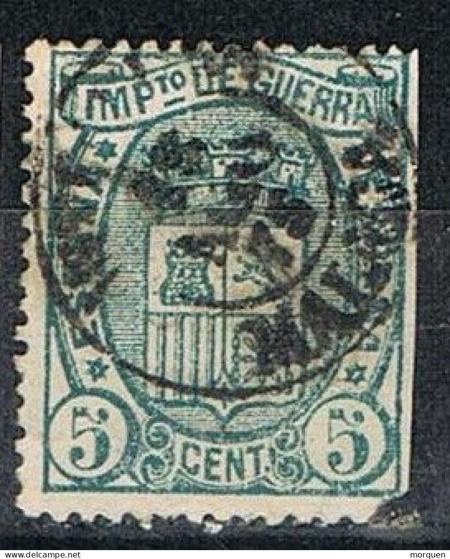 Sello 5 Cts 1875, Impuesto Guerra,, Fechador ANTEQUERA (Malaga), Num 154 º - War Tax