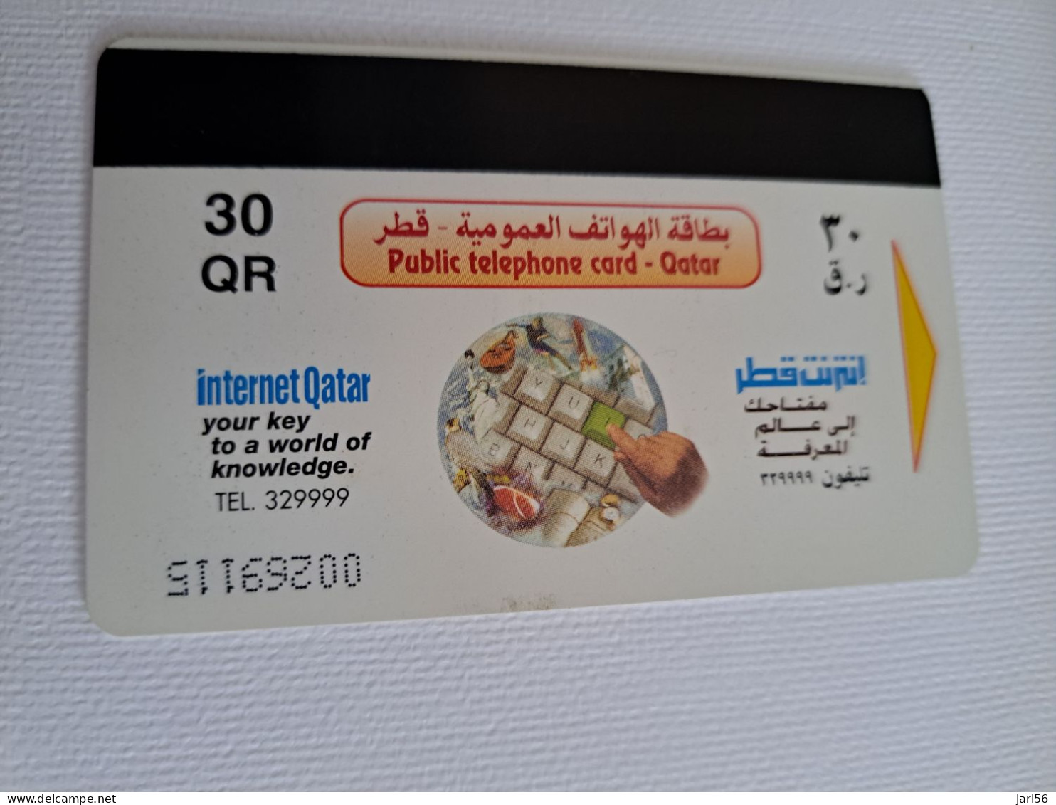 QATAR  PUBLIC TELECOM CORPORATION / PAY PHONE  MAGNETIC/ AUTELCA   Q 30   QTR 78  ARABS WITH FALCONS        **15771 ** - Qatar