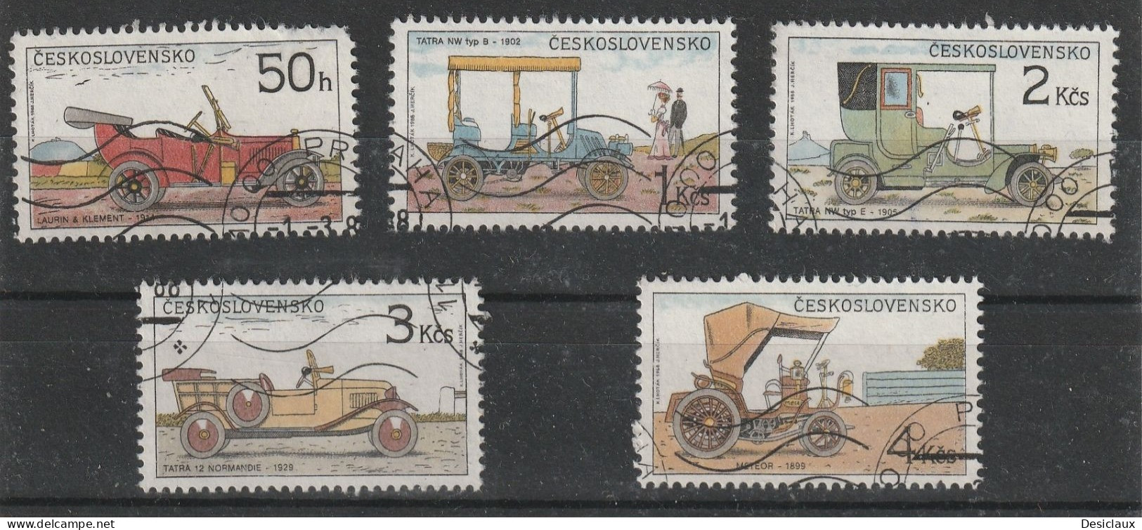 TCHECOSLOVAQUIE. Lot De 5 Timbres Oblitérés Voitures. Petit Prix. Voir Le Scan - Collections (sans Albums)