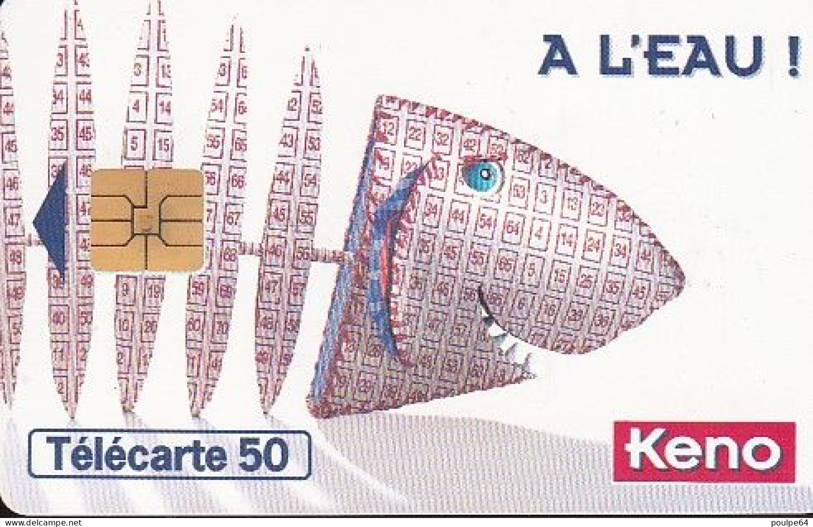 F624 02/1996 - KENO 96 - 50 SO3  - (verso : N° Penchés Deux Lignes - 2ème Ligne Vers La Gauche Sous Le A) - 1996