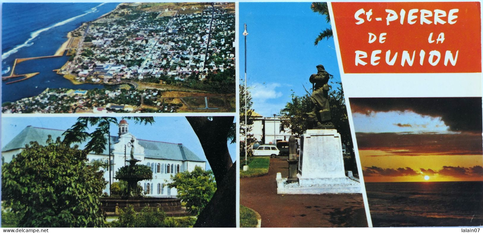 Carte Postale Double : SAINT PIERRE De  La Réunion : Multivues, En 1973 - Saint Pierre