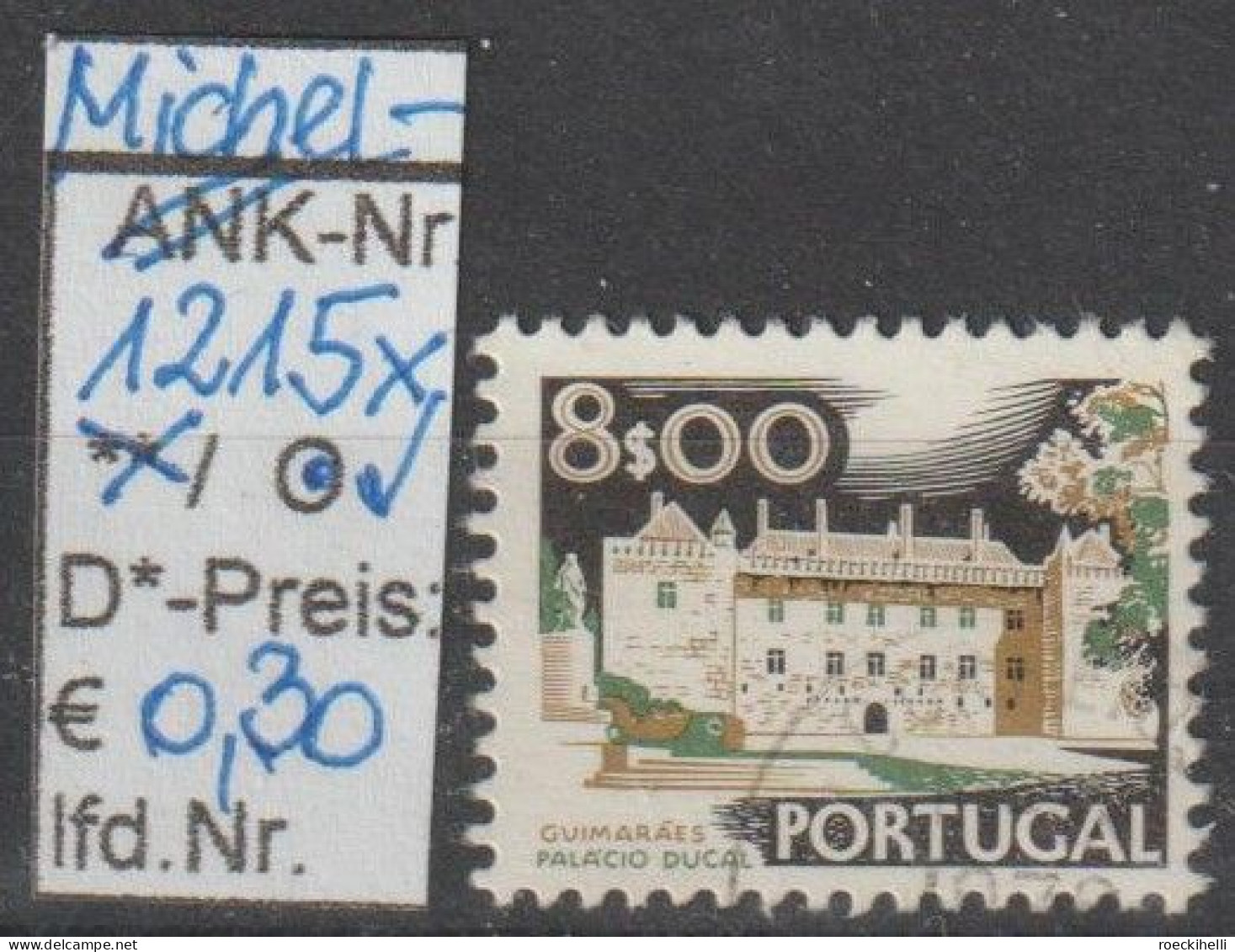 1973 - PORTUGAL - FM/DM "...Baudenkmäler - Herzogspalast" 8,00 E Mehrfärbig - O Gestempelt - S.Scan (port 11215xo) - Gebraucht