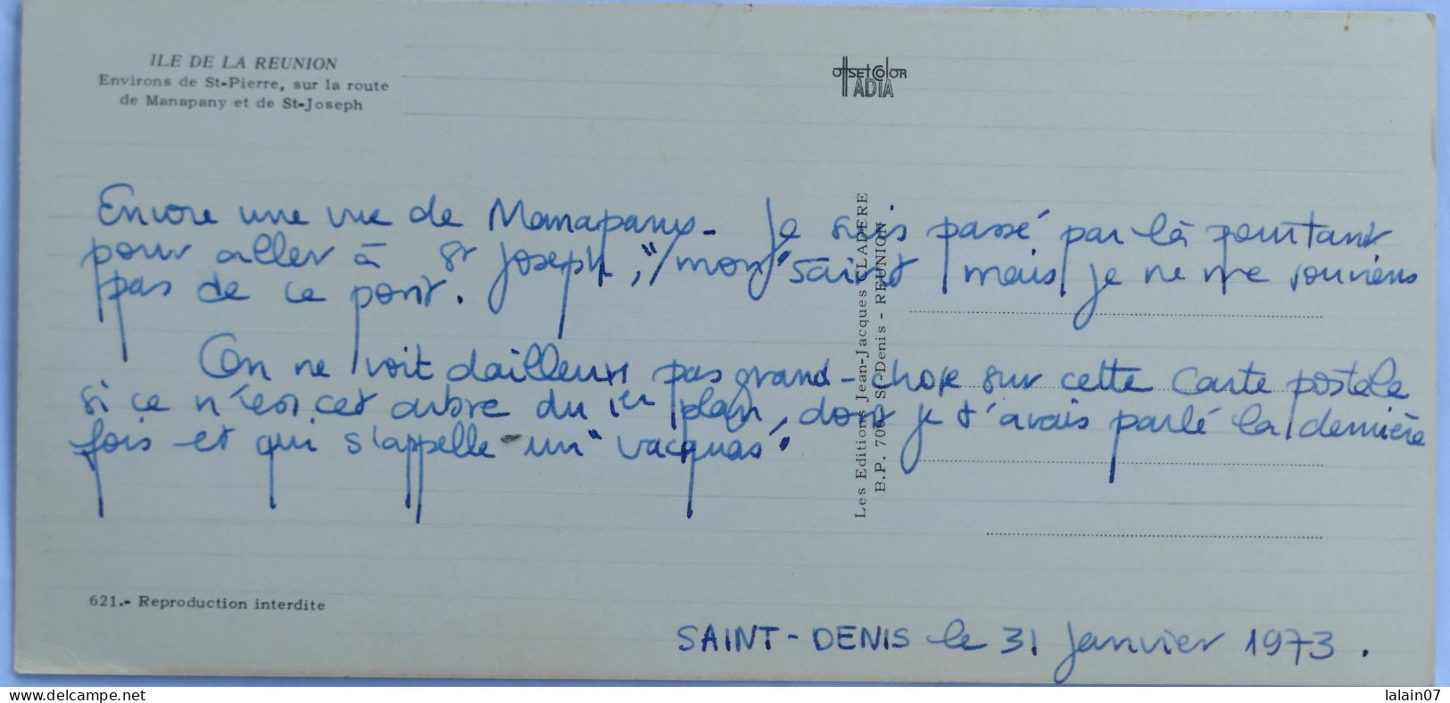 Carte Postale Double : Environs De SAINT PIERRE De La Réunion : Sur La Route De Manapany Et De St-Joseph, Animé, En 1973 - Saint Pierre