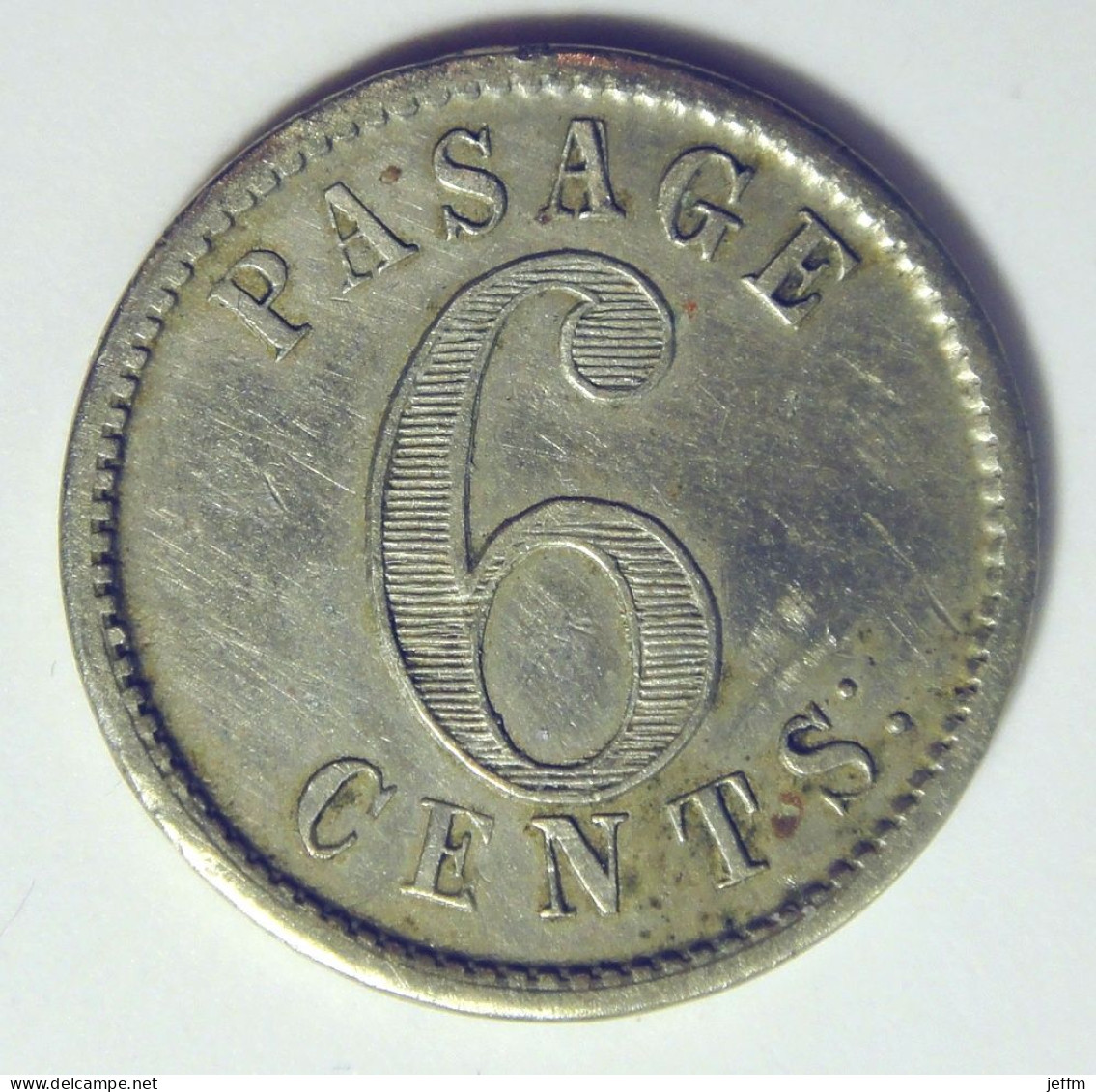 Uruguay - MONTEVIDEO 6 Centavos (ca.1890) TRAM-VIA DEL ESTE - Monedas / De Necesidad