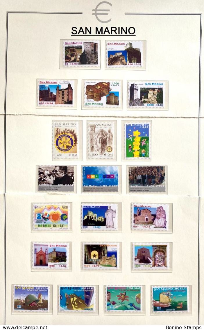 (0013) VATICANO-SAN MARINO 2000/2010 - (290€ facciale) **NHM