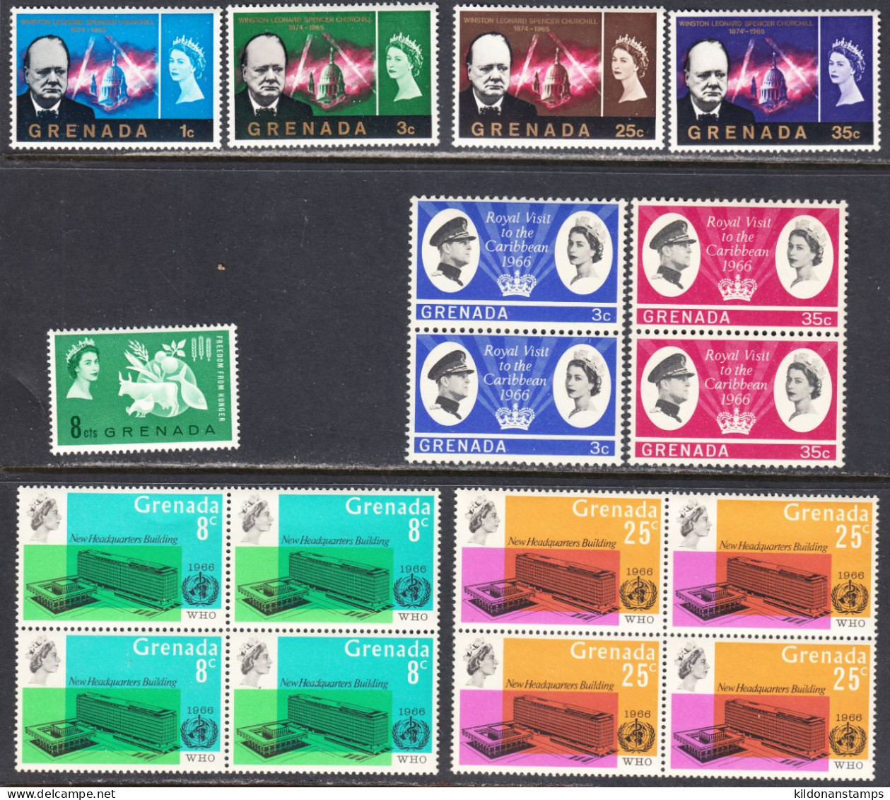 Grenada 1963,1966 Mint No Hinge, Sc# 190,209-214,232-233 - Granada (...-1974)