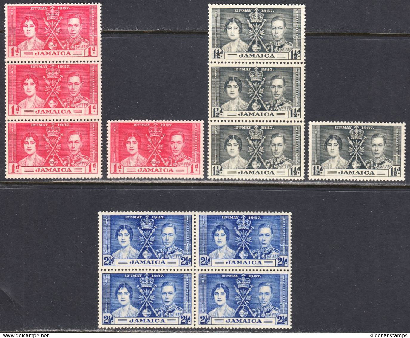 Jamaica 1937 Mint No Hinge, 4 Sets, Sc# 113-115, SG ,Yt 120-122 - Giamaica (...-1961)