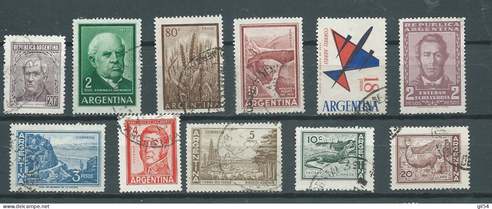 Argentine  , Lot De 11 Timbres Oblitérés - Pa 26202 - Oblitérés