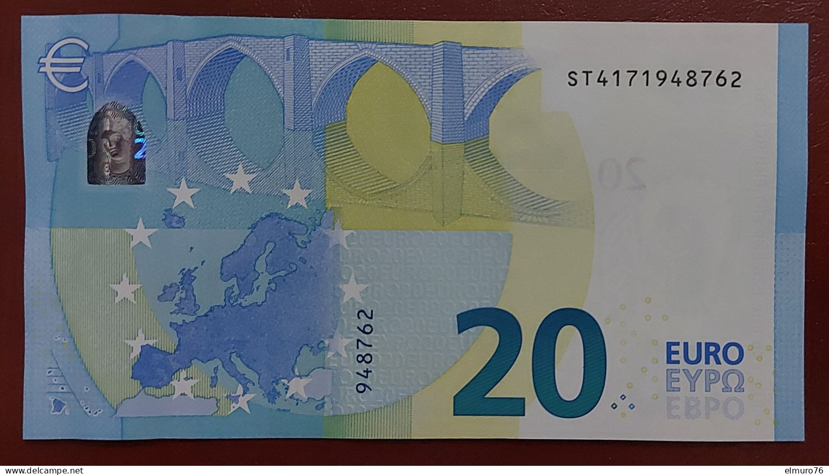 20 EURO S027D4 Serie ST Lagarde Italy Charge 17 Perfect UNC - 20 Euro