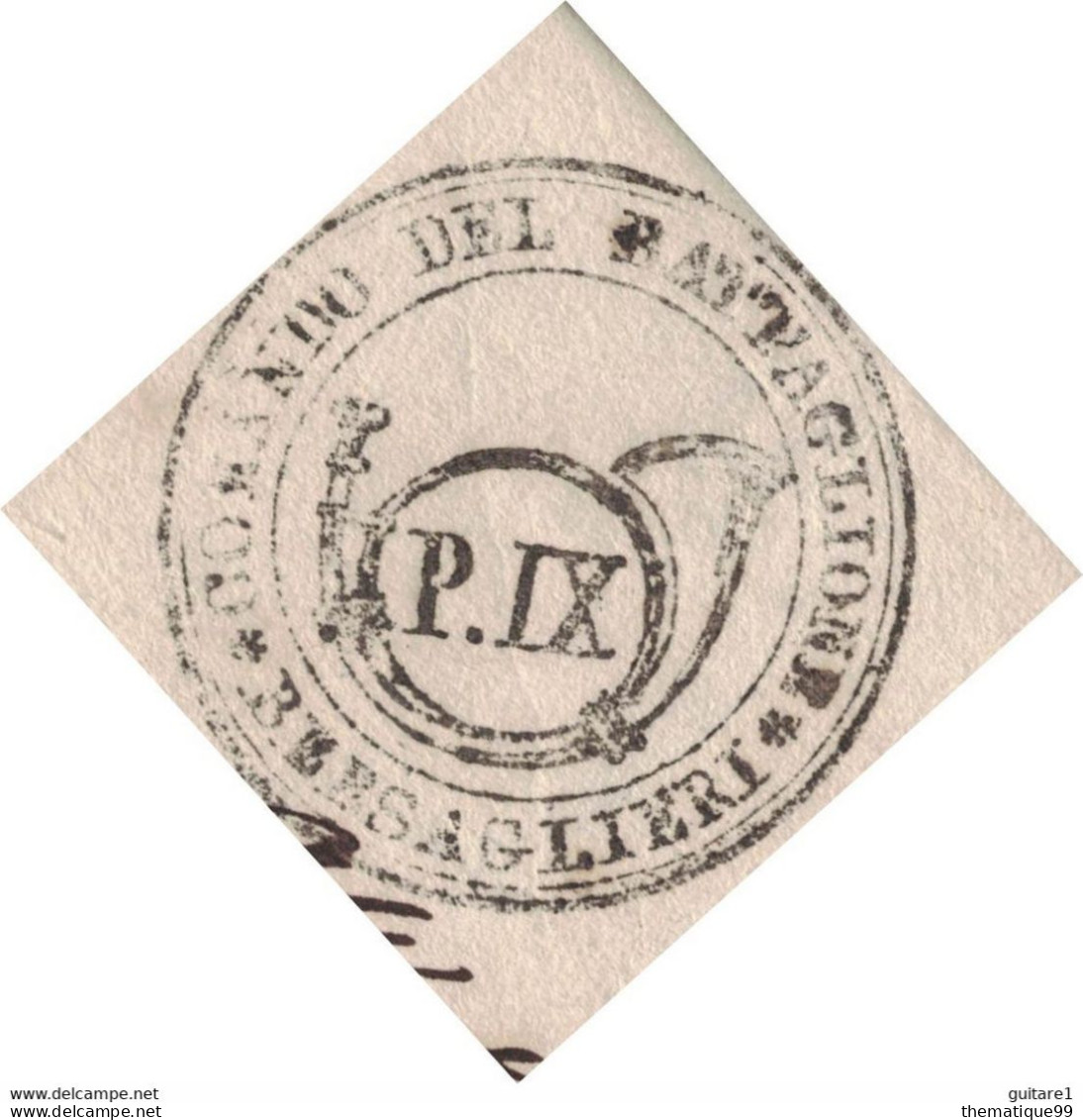 Lettre Préphilatélique D'Italie En Franchise Militaire (Romagne 1848) Illustrée Cor, Instrument à Vent , Cuivre - Musik