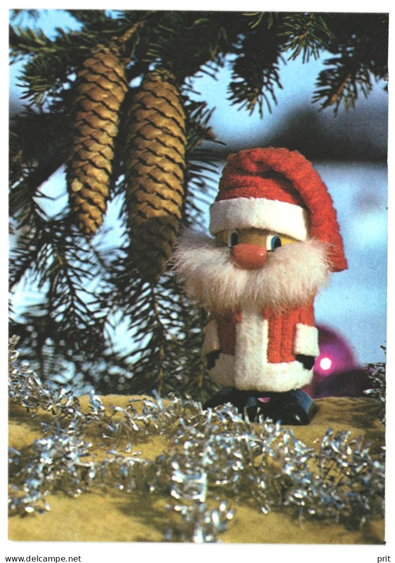 Elf, Christmas Tree Fir Cones 1987 Unused Vintage Postcard. Publisher Eesti Raamat, Tallinn, Estonia - Estonie