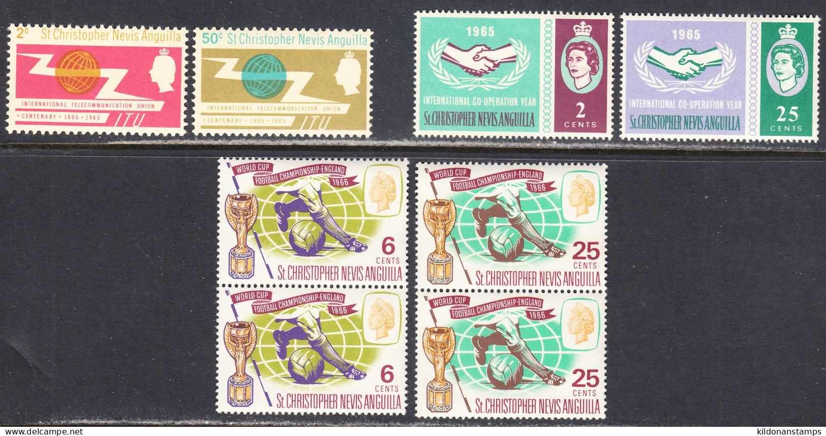 St. Christopher-Nevis-Anguilla 1965-66 Mint No Hinge, , Sc# 163-164, 173-174,..., SG - St.Cristopher-Nevis & Anguilla (...-1980)