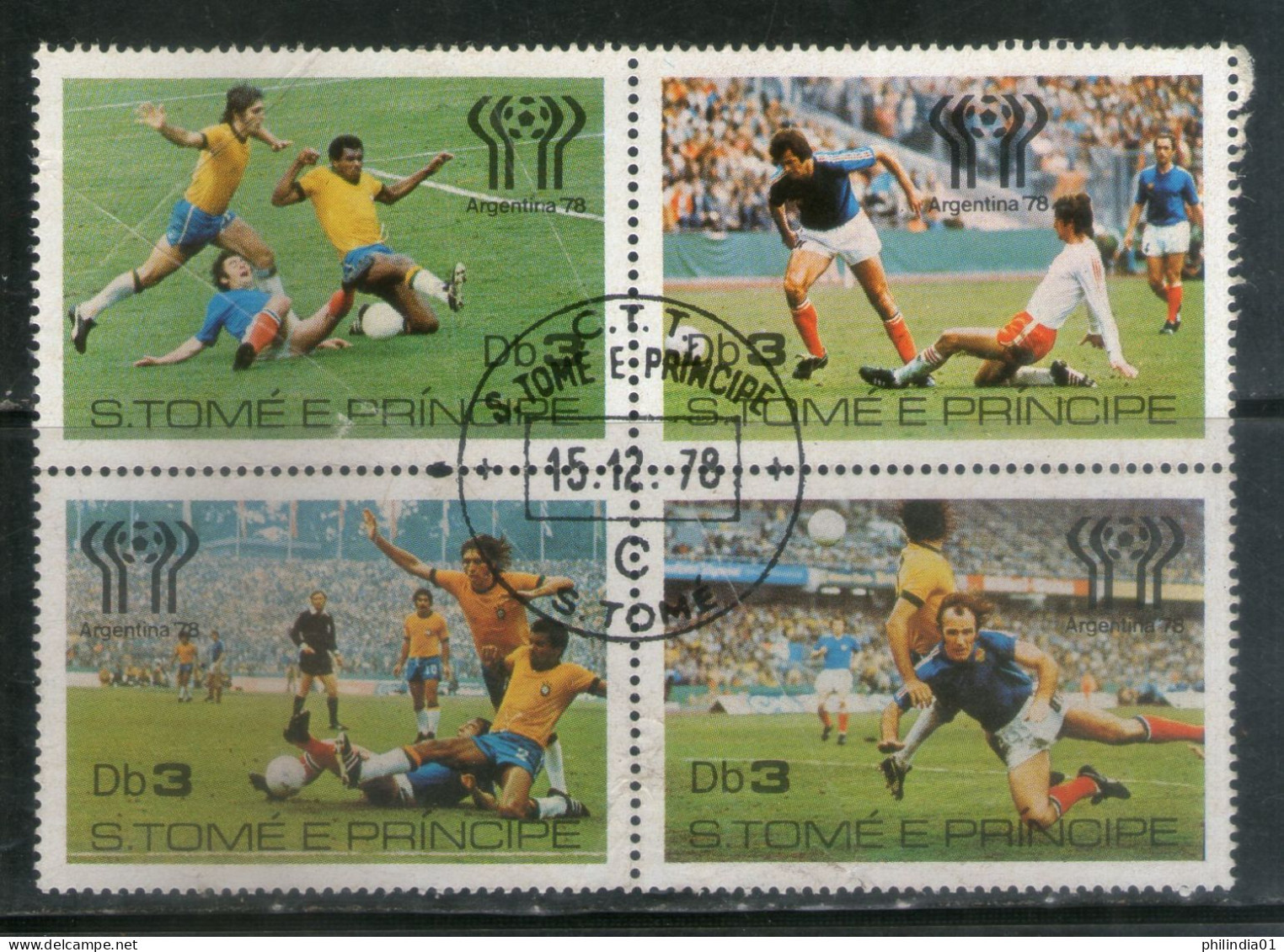 St. Thomas & Prince Is. 1978 World Cup Football Sports 4v Sc 497 Cancelled # 3256 - Other & Unclassified