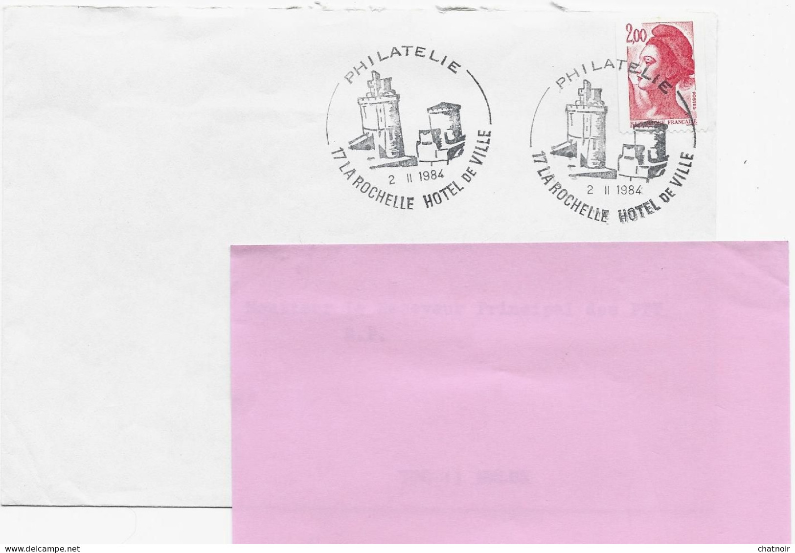 Enveloppe  1984  Oblit   LA ROCHELLE HOTEL DE VILLE - Commemorative Postmarks