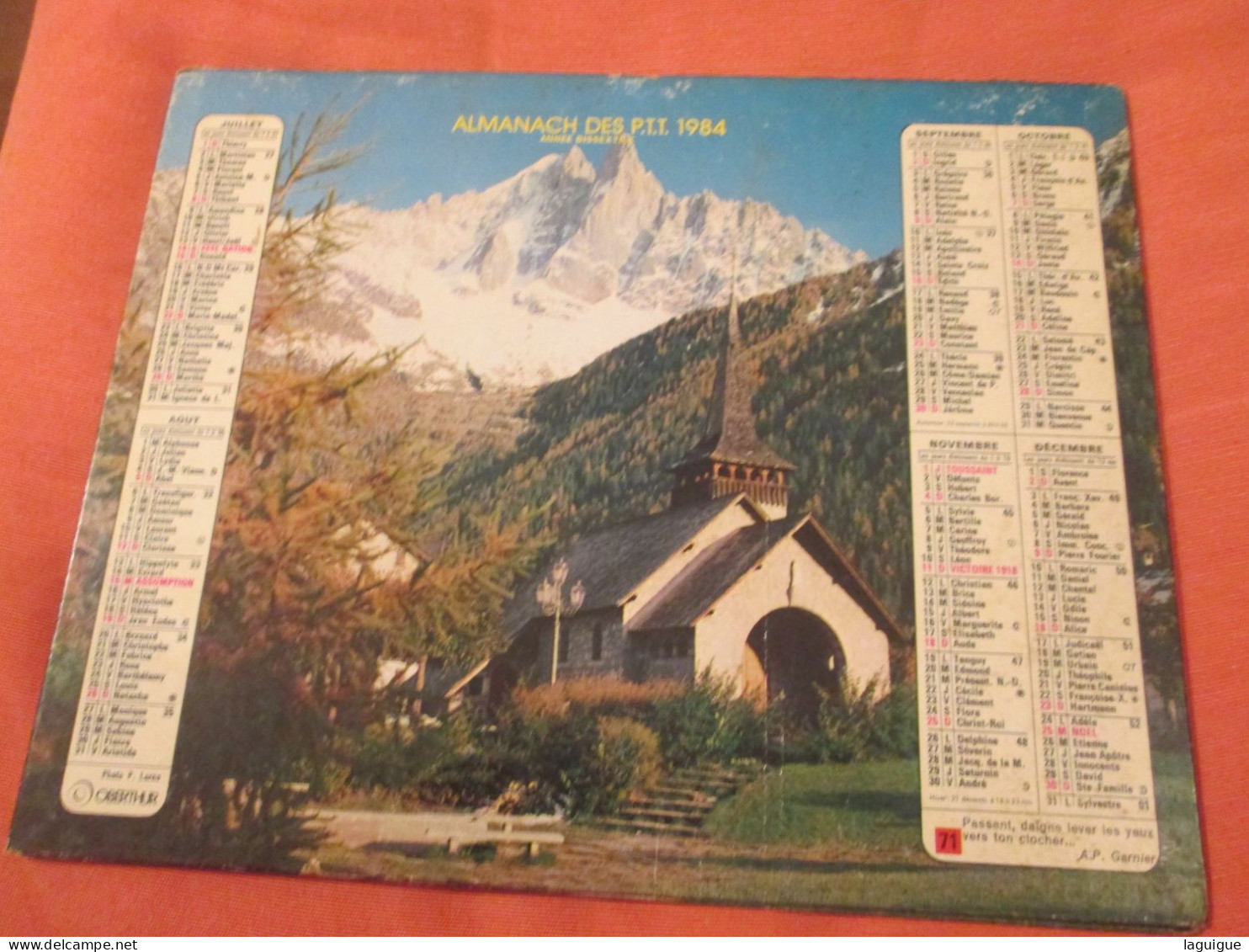 CALENDRIER ALMANACH 1984 SENTIER CLOCHER OBERTHUR - Grossformat : 1981-90