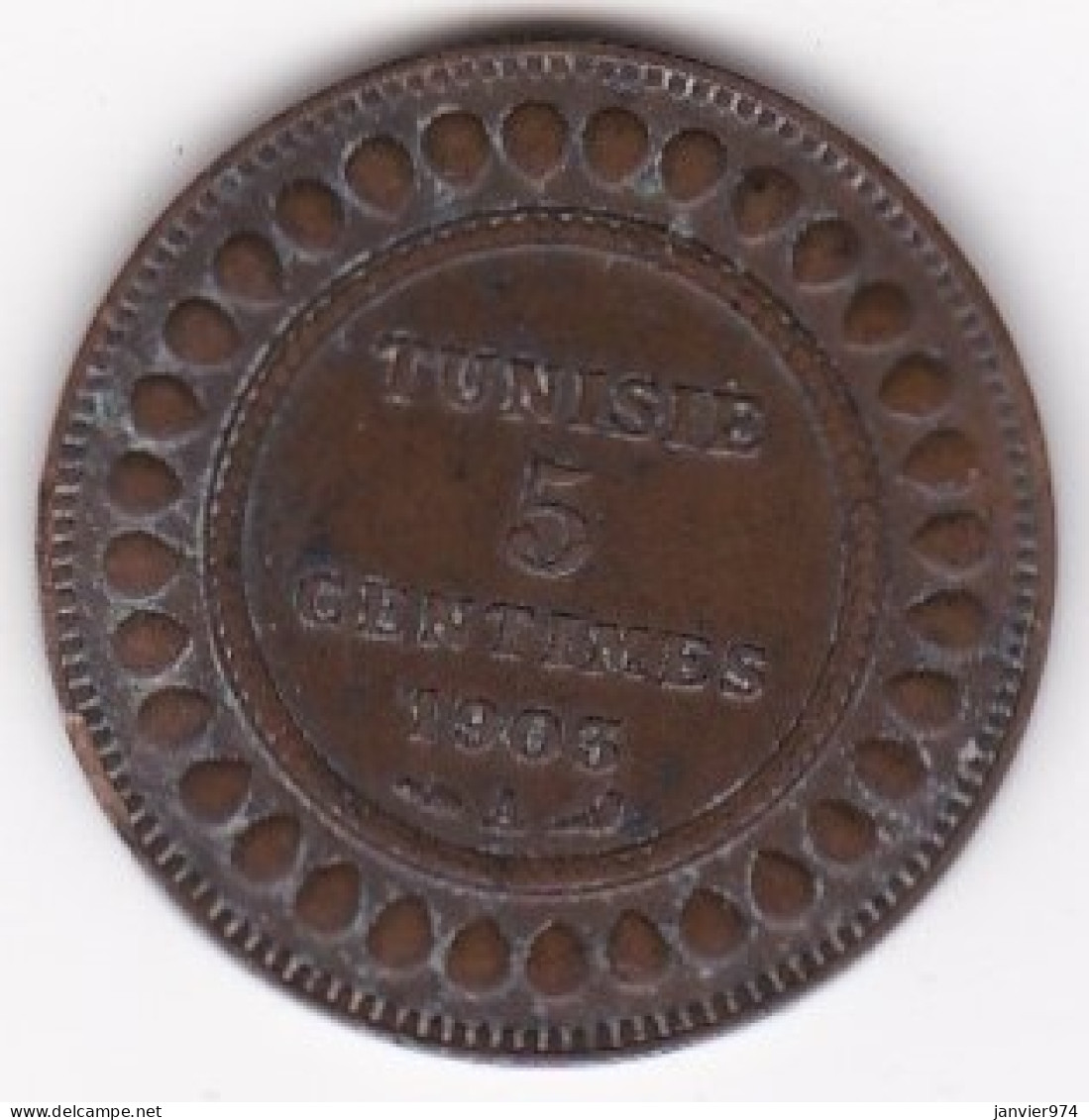 Tunisie Protectorat Français . 5 Centimes 1903 A , En Bronze, Lec# 74 - Tunisie
