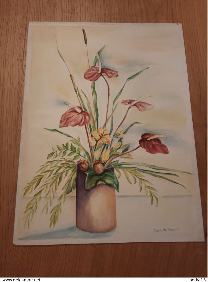 Aquarelle Fleurs Annette Fagard - Wasserfarben