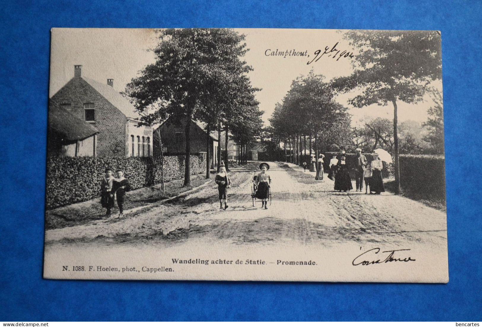 Calmpthout 1904: Wandeling Achter De Statie - Promenade Très Animée. Rare. Top Carte. - Kalmthout