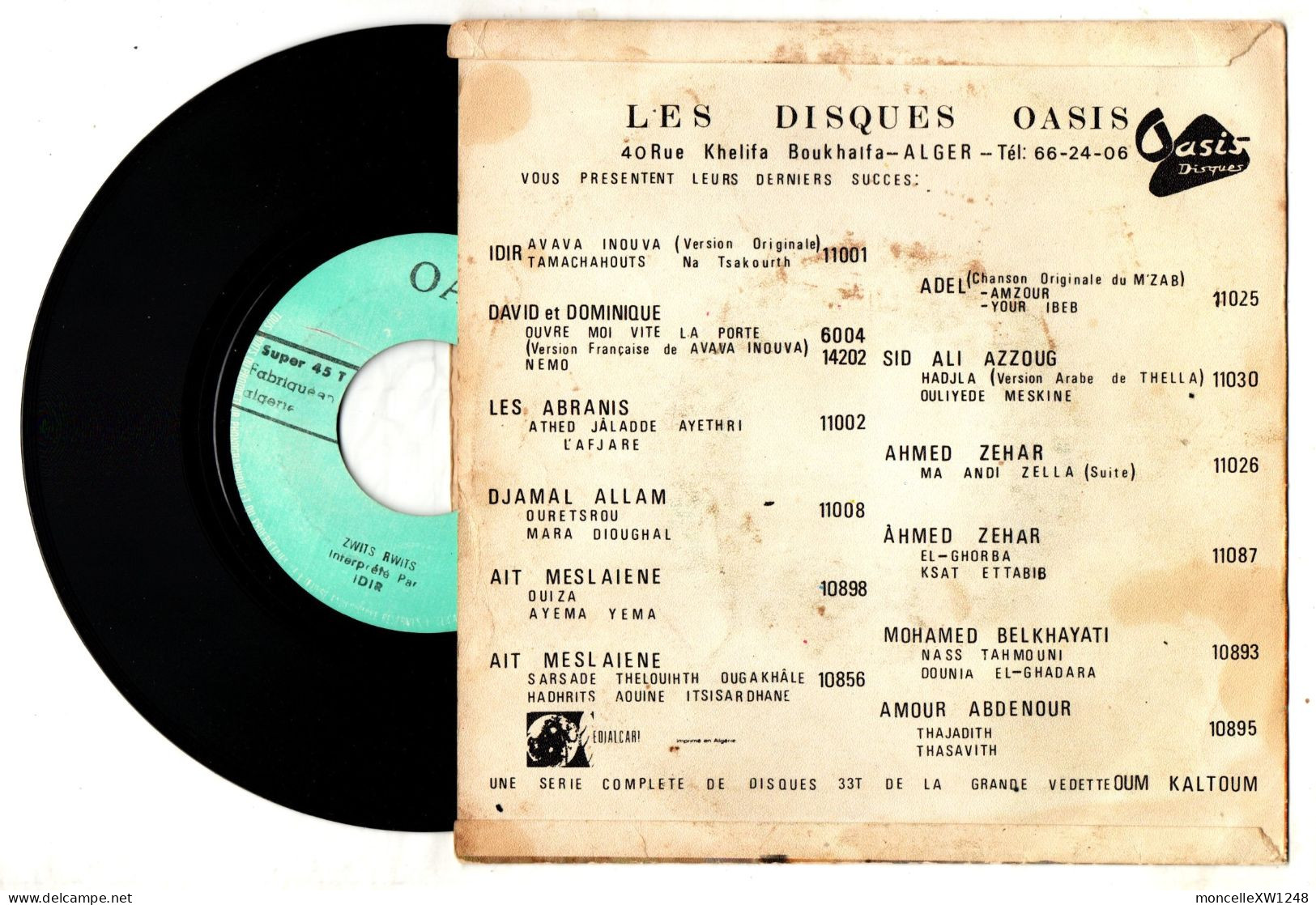 Idir - 45 T SP Zwits Rwits (1975 - Algérie) - World Music