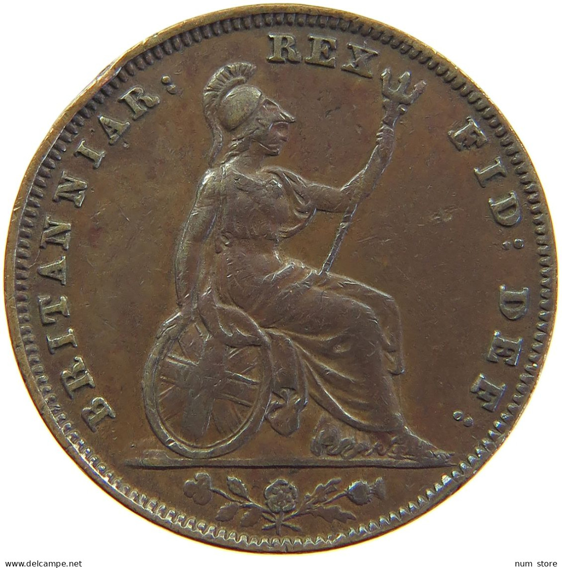 GREAT BRITAIN FARTHING 1837 WILLIAM IV. (1830-1837) #s010 0195 - B. 1 Farthing
