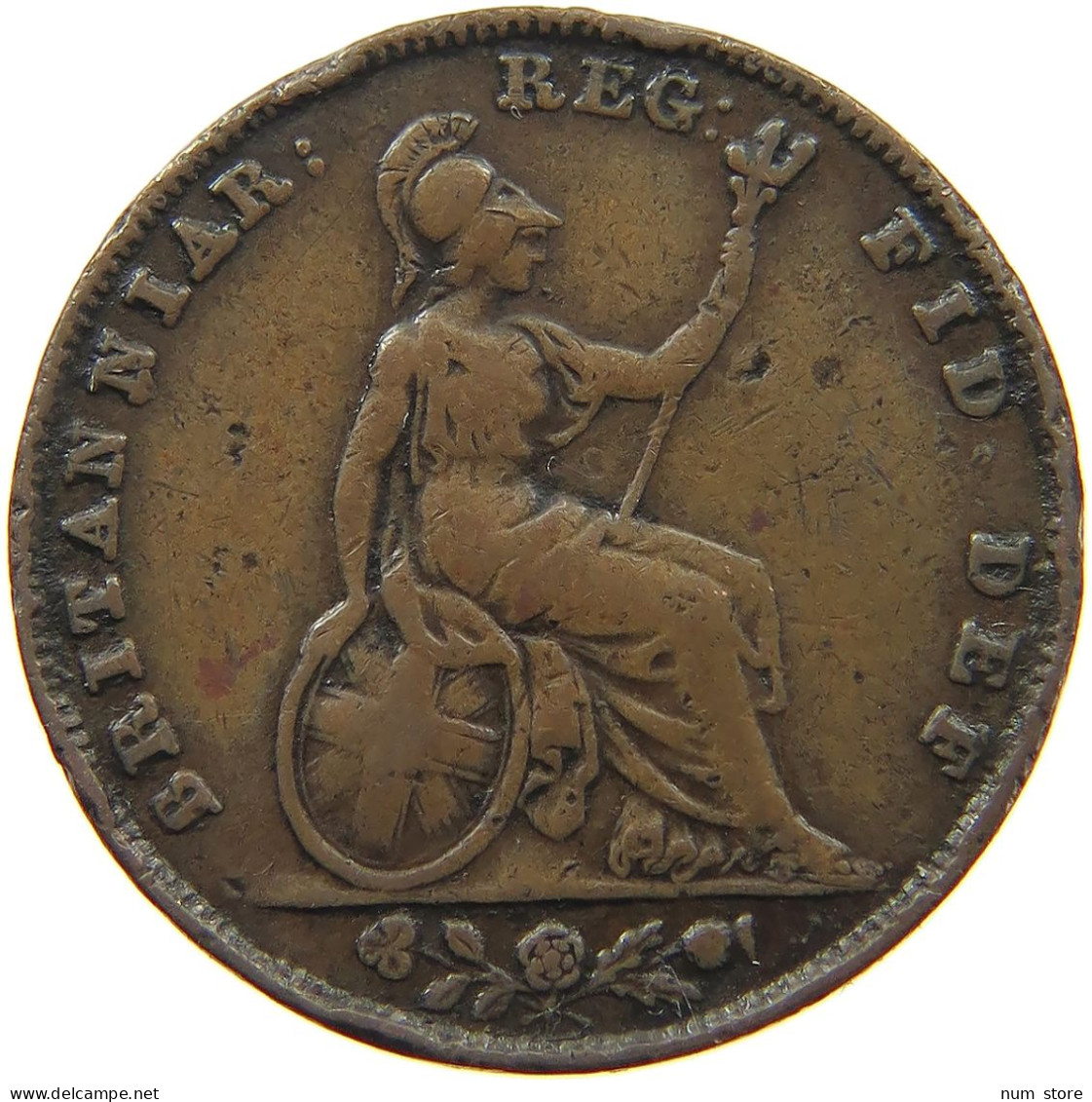 GREAT BRITAIN FARTHING 1839 Victoria 1837-1901 #s080 0107 - B. 1 Farthing