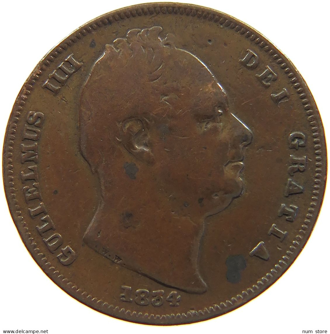 GREAT BRITAIN FARTHING 1834 WILLIAM IV. (1830-1837) #c019 0255 - B. 1 Farthing