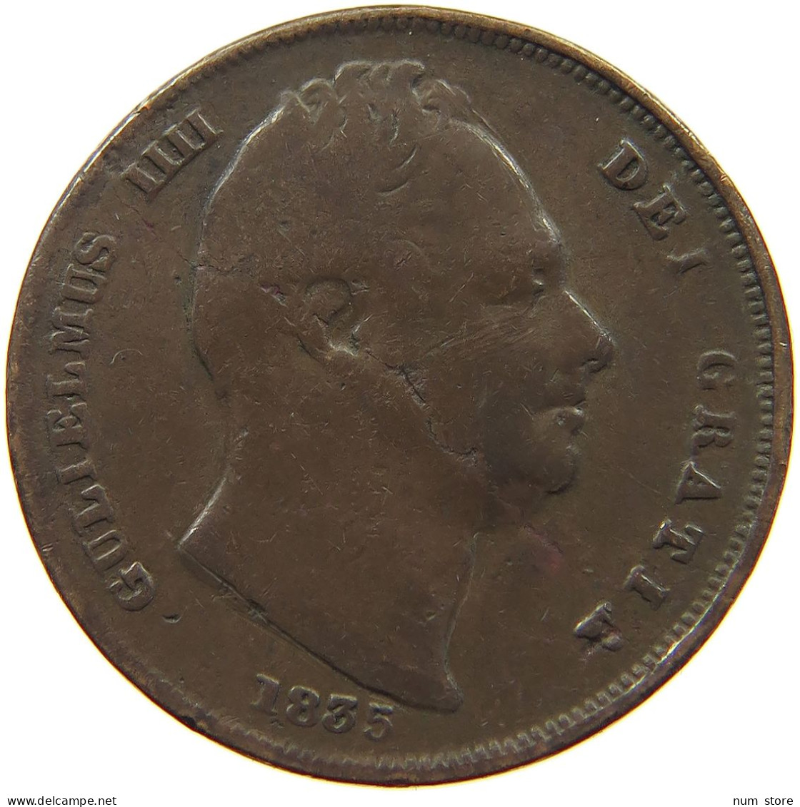 GREAT BRITAIN FARTHING 1835 WILLIAM IV. (1830-1837) #a012 0525 - B. 1 Farthing